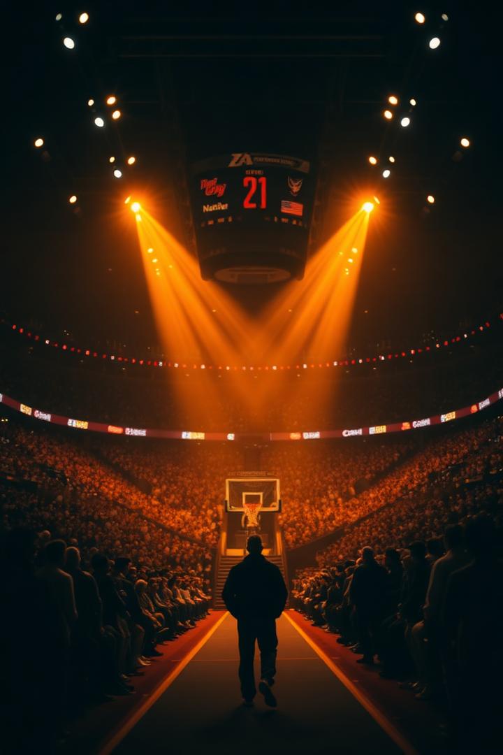 Walking into packed arena